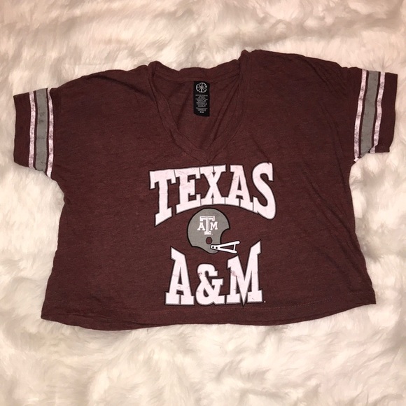 Recycled Karma Tops - Recycled Karma Texas A&M Crop Tee